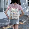 Mochila con Cordón de Dibujos Animados de Conejito Retro Original Bolsa de Lona de Gran Capacidad para Mujer Nueva 2025 Mochila de Viaje para Estudiante