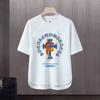 Camiseta de manga corta con estampado de letras de marca de moda de verano para hombre, estilo japonés, informal, holgada, combinable, elegante.