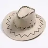 Chapéu de Cowboy Ocidental para Viagem ao Ar Livre Lazer Chapéu de Sol Masculino e Feminino Camurça Sintética Proteção Solar de Verão Chapéu de Cavaleiro Fresco