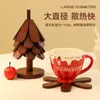 11 Posavasos Navideños Grandes para Clientes Aislamiento Térmico Tacto de Alta Gama Adorno para Mesa de Comedor Un Árbol Madera Maciza Base Anti-quemaduras Plegable