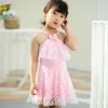 Maiô Infantil Macacão Suspensório Saia de Rede Meninas Floral Margarida Maiô Férias à Beira-Mar Equipamento de Natação em Estoque
