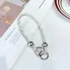 Popular Correa de Muñeca de Lujo con Diamantes Completos, Cadena Antiperdida Corta de Doble Cierre, Correa de Mano de Gama Alta, Lanyard para Teléfono de Perlas Redondas