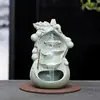 Quemador de incienso de reflujo artesanía de cerámica popular Buda incienso Sándalo Montaña Alta y agua que fluye Decoración de incienso para el hogar y la oficina