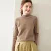 Nova Camisa Base de Tricô de Caxemira Outono/Inverno 2026 para Mulheres, Manga Longa, Grossa, Corte Solto, Emagrecedora, Versátil e Confortável