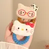 Boneca Gato com Laço Kt de Lã de Cordeiro Cordão de Celular Faixa de Cabelo Faixa de Cabeça Elástica Alta Borracha de Cabelo Faixa de Cabeça