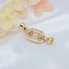 T quadrado pérola fivela de diamante cheio de nariz de porco fivela CD fivela banhado a cobre 18K ouro colar pulseira fivela fivela de fechamento