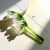Vaso de flor esmaltado Zibo, ornamento de flor de vidro para suculentas, planta verde, buquê de flores artificiais de presente para dezembro, decoração de mesa