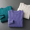 Suéter de Lã Novo Outono e Inverno Masculino Gola Redonda Engrossado Jovem Masculino Jacquard Simples Suéter de Lã Quente Casual Camisa Básica