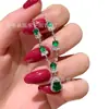 Venta al por mayor de fábrica suministro en vivo plata s925 incrustada material natural peligroso jade verde Yang cadena de calabaza pequeña fresca exquisita
