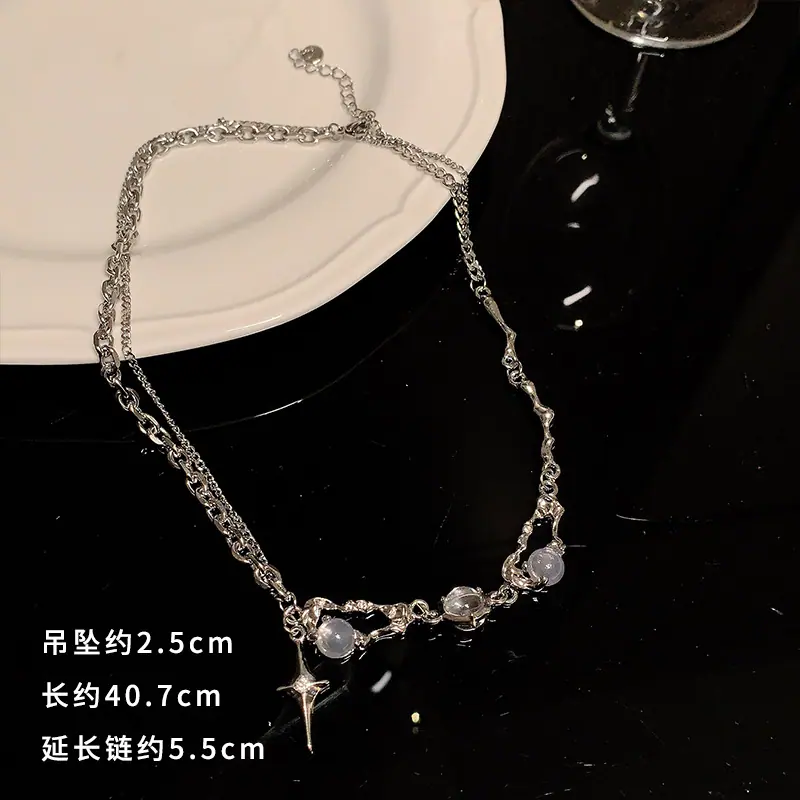 G0674银小花爪链项链