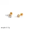 Aretes de Flor de Diamantes de Imitación de Cristal con Post de Bola para Piercing Acero Inoxidable con Galvanoplastia al Vacío en Oro de 18K Aretes de Clavo para Oreja Sensación de Alta Gama