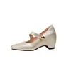 No cansan los pies~ Zapatos Mary Jane retro franceses que aumentan la altura 9 cm para mujer, nuevo estilo de otoño, elegantes y adecuados para ir al trabajo, zapatos de tacón alto poco profundos de un solo color