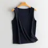 Chaleco de Cachemir 100% Hilo Fino de 80 Piezas con Cuello en U, Camisola Ligera de Punto sin Mangas, Capa Base para Todas las Estaciones