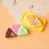 Cara Triangular Sonriente Pizza Resina Mixta Accesorios Pequeños DIY Accesorios de Pegamento de Crema Llavero Juguete de Comida Miniatura Realista