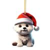 Colgante de acrílico plano con diseño de cachorro de dibujos animados en 2D para árbol de Navidad, adornos colgantes transfronterizos.