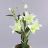 6 Cabezas Lirio decoración del hogar flor de lirio al por mayor accesorios para sesión de fotos de boda flor de lirio perfume flor artificial flor de simulación