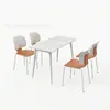 Mesas y Sillas para Cafetería de Estudiantes Escolares, Comedor para Personal de Fábrica de Empresa Comercial, Tienda de Postres y Té de Leche, Juego de Mesa y Sillas de Comedor de Pizarra