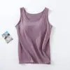 Colete Feminino de Algodão para Primavera e Outono com Bojo Alça Larga Modelagem Justa Roupa Íntima com Sutiã Jaqueta Sem Mangas plus size com Alça