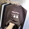Blusa Térmica Base para Meninas, Nova Camiseta de Manga Longa Infantil para Outono e Inverno, Estilosa Camiseta Base Interna para Bebês com Gola Semi-Alta