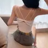 Novo Colete Feminino Colete com alça de laço nas costas com bojo peça externa sem costas estudante menina faixa no peito lingerie feminina