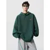 Sudadera con capucha bordada con letras de peso pesado americano para hombre, Otoño, Marca de moda, Holgada, Informal, Sudadera con capucha deportiva, Top