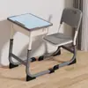 Mesas e Cadeiras Espessas Ajustáveis para Alunos do Ensino Fundamental e Médio, Adequadas para Aulas de Treinamento e Reforço, Mesas de Estudo Modernas Minimalistas com Armazenamento