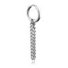 Pendientes Borsalina de doble cadena con borlas para hombre, modernos, de acero de titanio, sin agujeros.