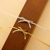 Colar Gargantilha Yunyao com Design Personalizado Corrente Osso de Cobra Estilo Fresco Corrente de Aço Titânio Lâmina Banhada a Ouro Real Não Desbota