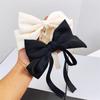 Horquilla de Lazo de Satén Simple y Elegante de Estilo Nuevo Francés, Estilo Lindo y Femenino, Clip de Primavera para la Parte Posterior de la Cabeza, Accesorios para el Cabello