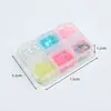 Caja Personalizada de 6 Compartimentos con Lentejuelas, Nuevo Bolígrafo de Arena Líquida, Polvo Brillante para Masilla de Cristal, Materiales Hechos a Mano para DIY, Maquillaje de Ojos, Brillo para Uñas