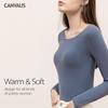 Outono e inverno mulheres novo algodão quente frio sólido cor redonda pescoço inferior camisa manga comprida camiseta mulheres uma geração de postagem