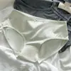 Calcinha feminina estilo Ins com laço doce, cintura média, que modela o quadril, calcinha triângulo macia e respirável com forro 10A de algodão puro antibacteriano