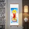 Pintura colgante de Son Guanyin Vista de Gran Misericordia del Mar de China Meridional Retrato de Guanyin en rollo Pintura Buscando Hijo para Ayudar Bebé Embarazado Pintura Decorativa