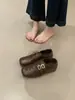 Mocasines Cuadrados Tallados Estilo Retro que Aumentan la Altura Interior para Mujer, Nuevos Zapatos Estilo Británico Primavera y Otoño, Piel Negra