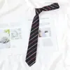 Rojo Dorado Estudiantes Hombres y Mujeres Corbata Corta Perezosa Libre jk Estilo Japonés Estilo Preppy Material Escolar Rayado dk Azul Atado a Mano