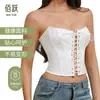 Nuevo Corsé de Corte Fruncido Soporte de Pecho Ropa Moldeadora de Cuerpo Control de Abdomen Correa de Sujeción Ajustada Corsé Sujetador Acanalado Faja