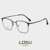 Nuevo armazón de gafas vintage de titanio no magnético al por mayor armazón de gafas para miopía estudiante Metal Armazón de gafas cuadrado grande masculino 3126