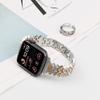 Pulseira de Metal para Apple Watch Fina Adequada para Apple Watch Gerações 1~11 Liga de Zinco Cravejada de Diamantes Pulseira de Aço de Reposição