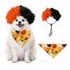 Perucas Fantasia de Halloween Capuzes Lenços Triangulares Conjunto Suprimentos para Animais de Estimação Fabricante Em Estoque