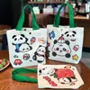 Bolsa de lona panda, bolsa criativa de embalagem para presente de alto valor com panda, bolsa tote temática de panda como souvenir cultural e criativo
