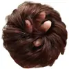 Peluca de Moño de Cabello Real Goma para Moño Pieza de Cabello para la Parte Trasera de la Cabeza, Moño Esponjoso Moño Bajo de Novia Goma para Cabello Rizado