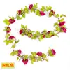 Enredadera de rosas artificiales, enredadera de flores falsas, usada para cubrir conductos de aire acondicionado, para decoración de techo de sala de estar, enredadera de plástico para envolver