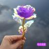 Cor Folha de Ouro Flor Buquê de Rosas Douradas Móveis Decoração de Sala de Estar Dia dos Namorados Flor de Cristal Presente Adereços para Fotos