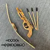 Ballesta de madera de bambú juguete para niños ballesta de pistola ballesta arco y flecha de tiro al aire libre juguete escénico no letal