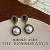 Colección de pendientes vintage de oro negro antiguo, pendientes geométricos cuadrados con flores huecas, pendientes avanzados