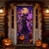 Sala de Estar Quarto Parede de Fundo Halloween Atmosfera Roxa Adesivo de Porta Impermeável à Prova de Óleo Hall de Entrada Adesivo Decorativo Em Estoque