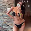 Nuevo en stock Bikini triángulo de color sólido europeo y americano Traje de baño dividido transfronterizo Venta al por mayor Traje de baño sexy para damas bikini