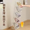 Zapatero para Dormitorio para Uso en Casa, Zapatero Dedicado para Almacenamiento en Viviendas de Alquiler Interiores, Zapatero Pequeño Simple de Múltiples Niveles Debajo del Escritorio en el Dormitorio