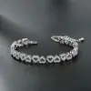Pulseira Europeia e Americana de Alto Padrão, Formato de Coração Totalmente Cravejada, Simples e Fashion, Luxo Leve, Estilo de Nicho, Alto Padrão, Super Brilhante, Presente para Meninas, Ajustável