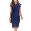 Amazon AliExpress comercio exterior transfronterizo para mujer vestido sexy europeo y americano de encaje de color sólido ajustado a la cadera